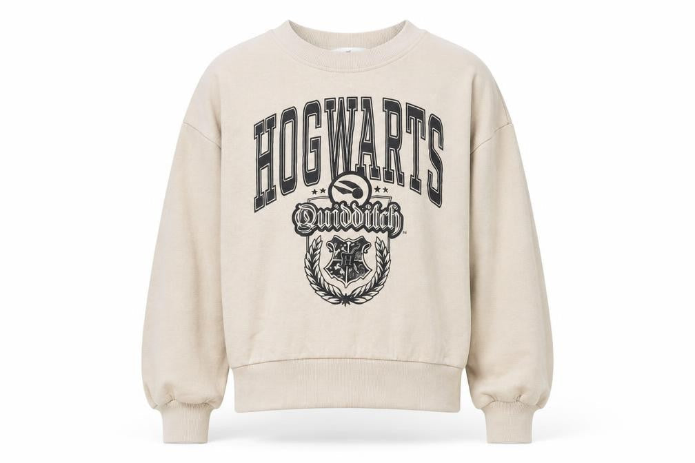H&M Girls Beige Hogwarts Sweatshirt, Size 9-10