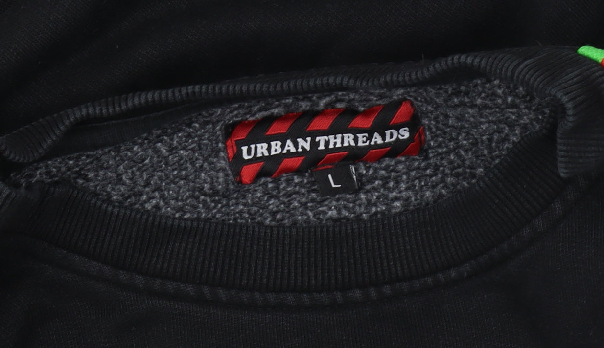 Urban Threads Men's Black Pullover Sweatshirt L