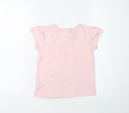 Back view of Despicable Me girls’ pink minions t-shirt 6-7 years