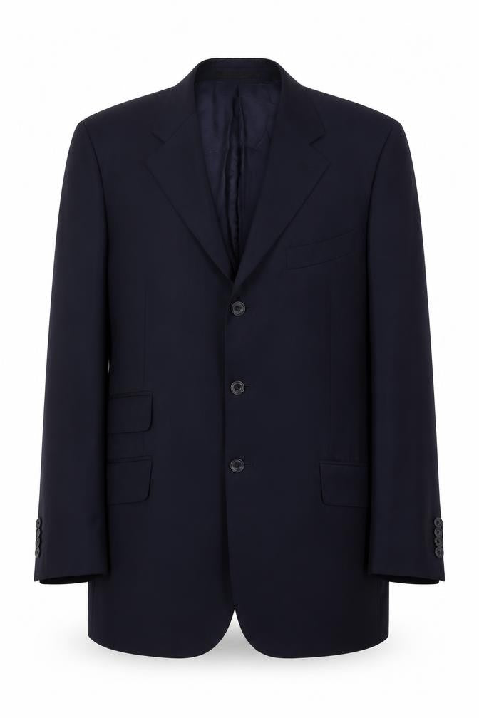 T.M. Lewin Men's Blue Wool Blazer 41R Herringbone