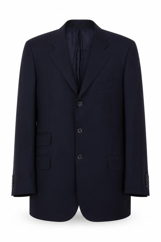T.M. Lewin Men's Blue Wool Blazer 41R Herringbone