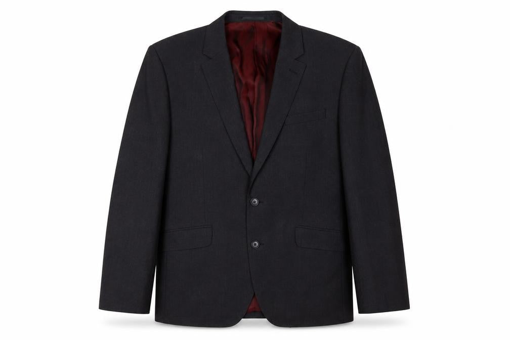 T.M. Lewin Men’s Black Regular Fit Wool Blazer 41R