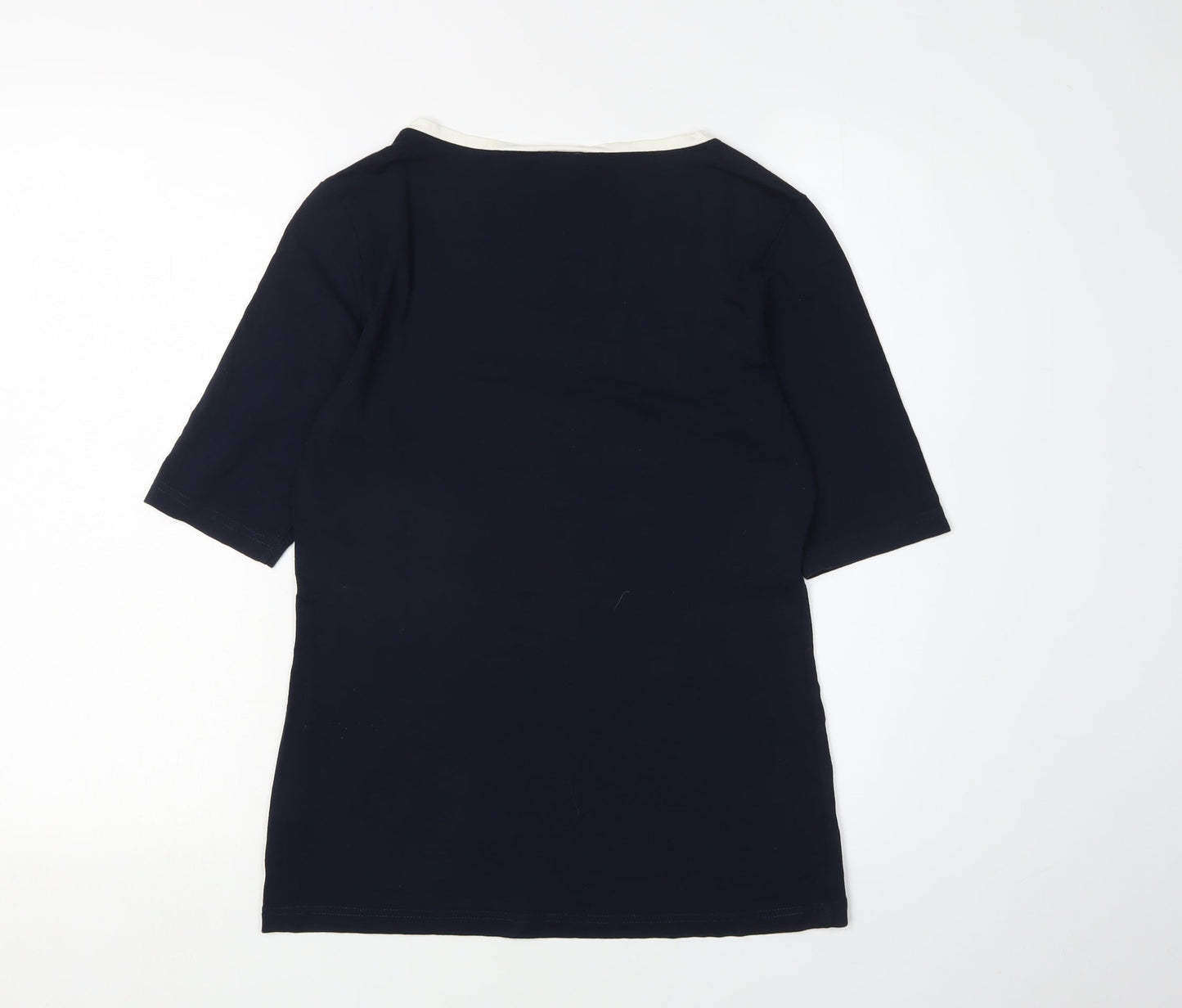 Daniel Hechter Women's Black Square Neck T-Shirt Size 10