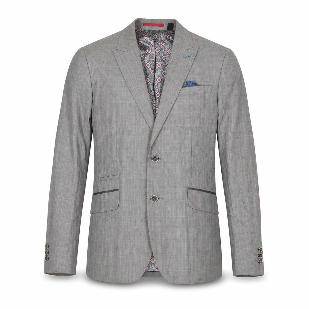 Ted Baker Men's Grey Check Blazer Size 3 - Stylish Elegance