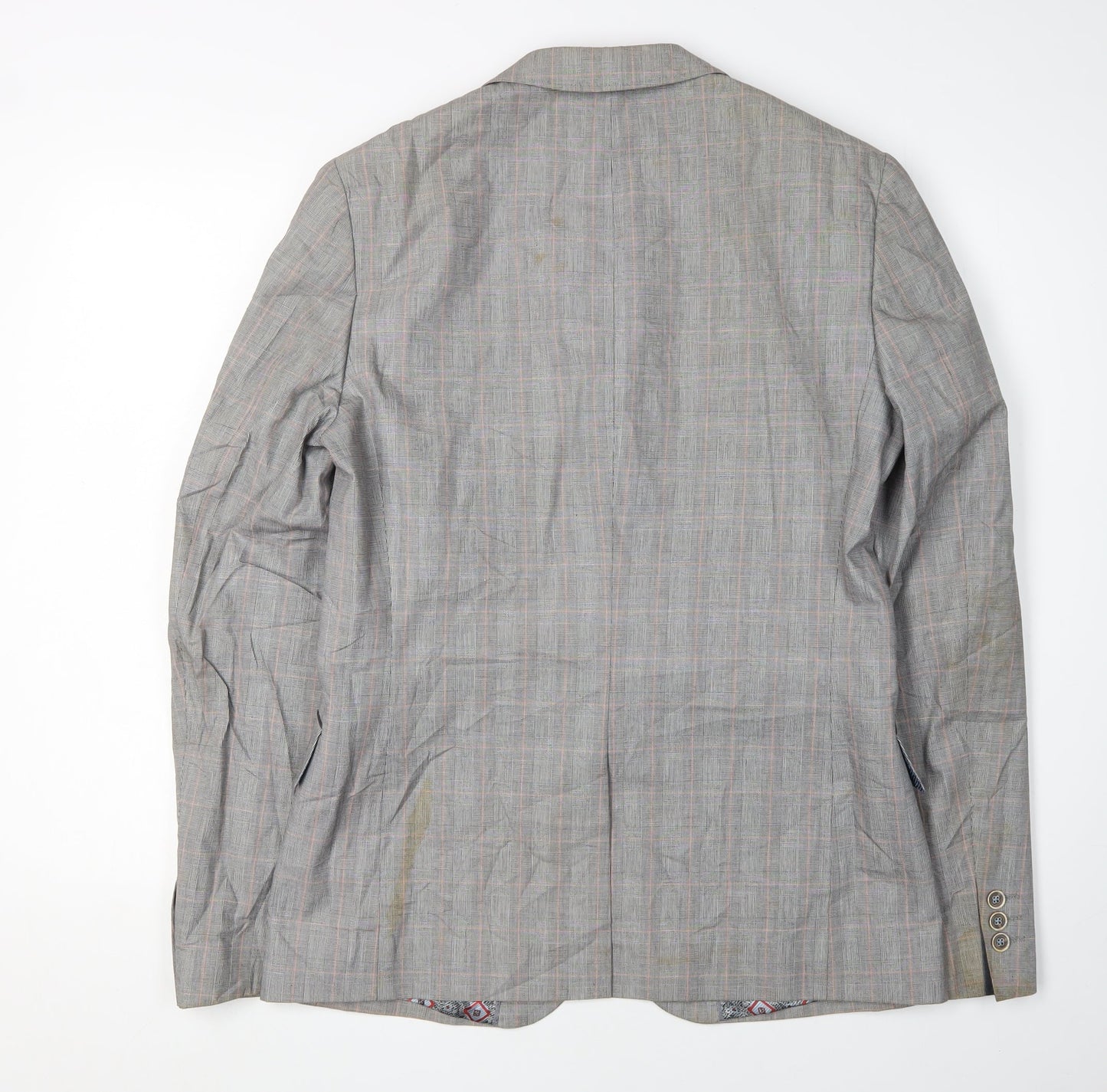 Ted Baker Men's Grey Check Blazer Size 3 - Stylish Elegance