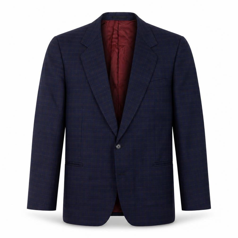 Magee Men's Blue Check Blazer, Size 42, Winter Classic