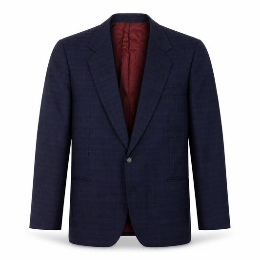 Magee Men's Blue Check Blazer, Size 42, Winter Classic