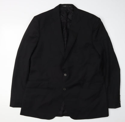 Additional front view of Jaeger Men's Black 44 Long Wool Blazer