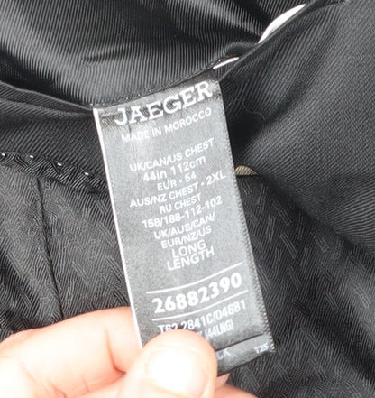 Close-up detail of Jaeger Men's Black 44 Long Wool Blazer