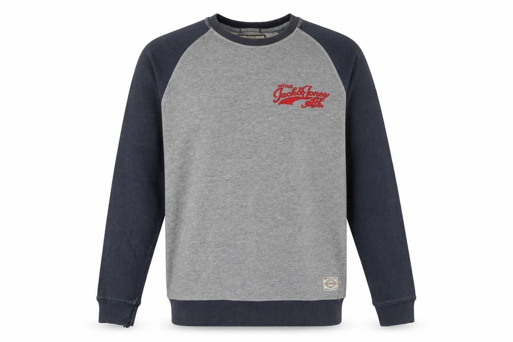 Jack & Jones Men's Grey Pullover Sweatshirt, Size S
