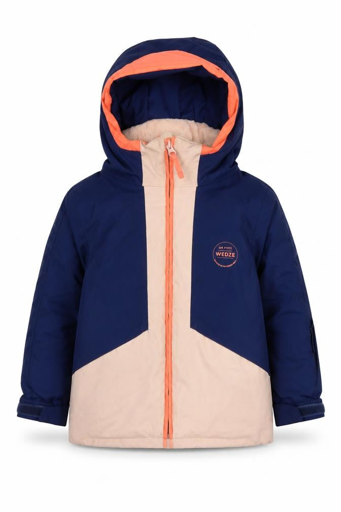 Wedze Girls Blue Beige Ski Jacket 3-4 Years Hooded Winter