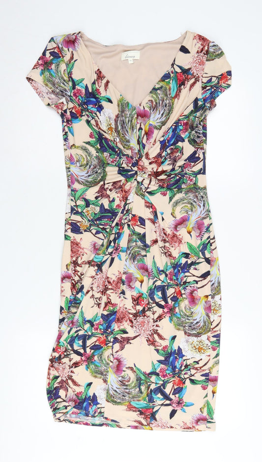 Linea Women's Multicoloured Floral Bodycon Dress Size 10