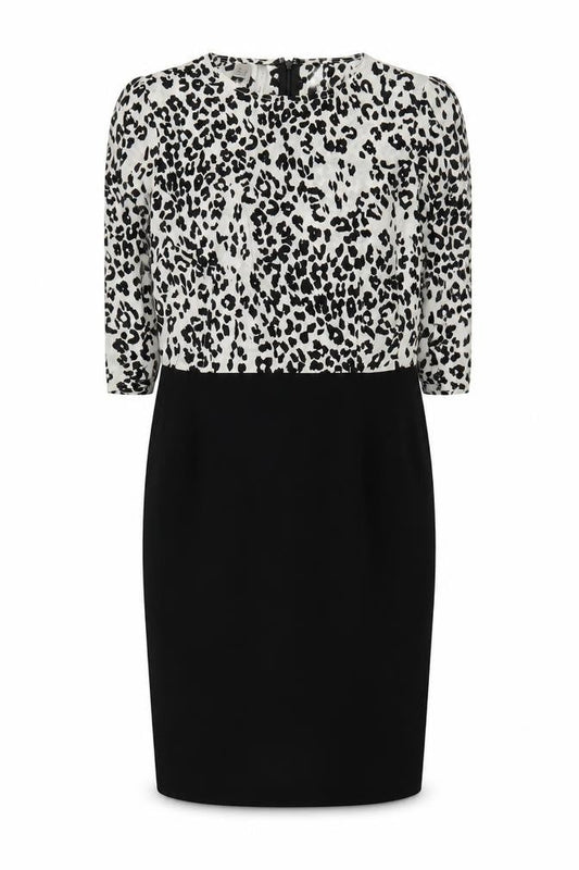 Mango Women's Black Animal Print XS Sheath Dress