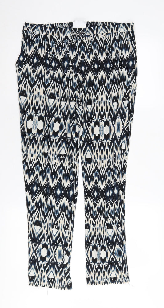 Wallis Women’s Geometric Trousers, Size 14, Multicoloured
