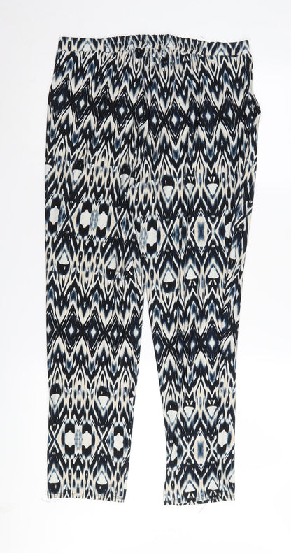 Wallis Women’s Geometric Trousers, Size 14, Multicoloured