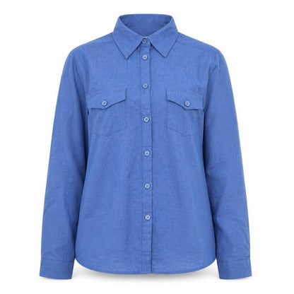 EWM Pure Classics Women's Blue Button-Up Shirt, Size 10