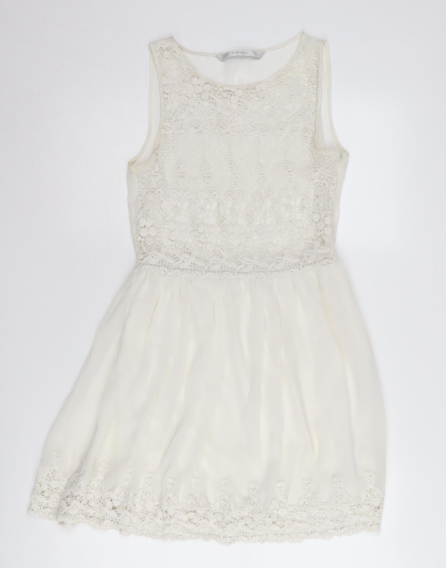 Zara Women's Ivory Fit & Flare Dress XS