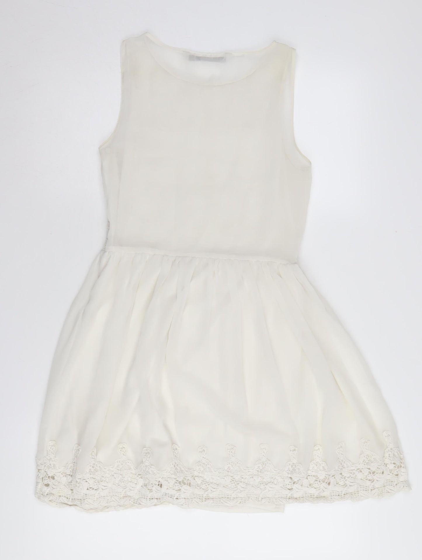 Zara Women's Ivory Fit & Flare Dress XS
