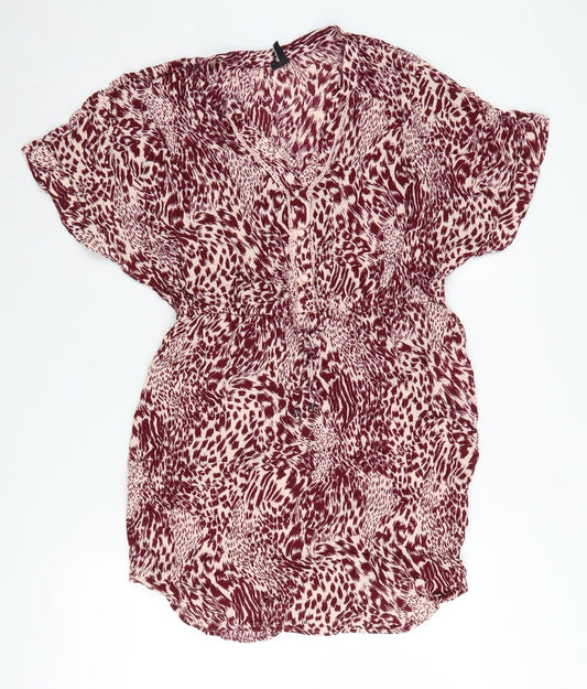 Vero Moda Women's Red Animal Print Blouse L