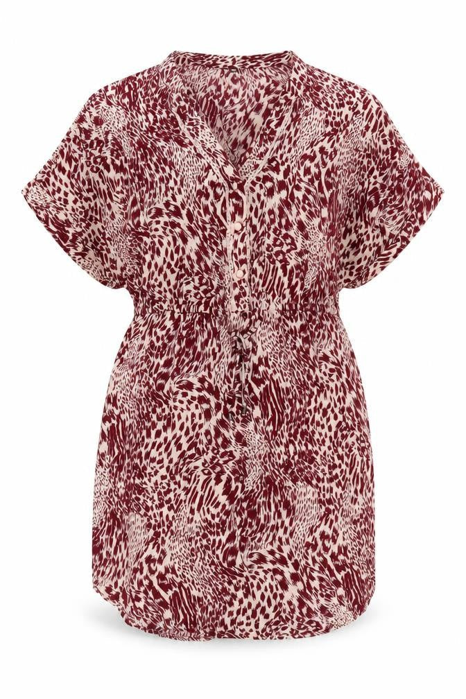 Vero Moda Women's Red Animal Print Blouse L