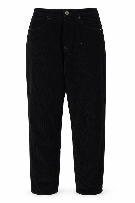Front view of BDG Women's Black Mom Corduroy Trousers -, size 28