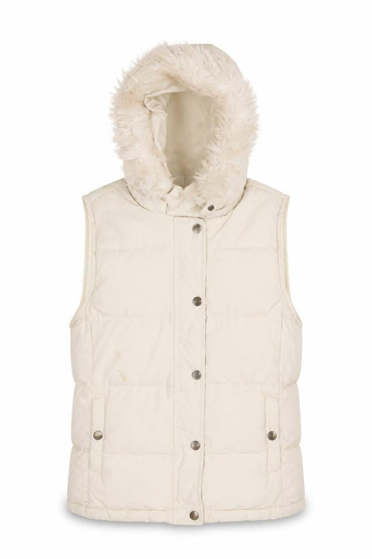 Gap Women's Ivory XS Puffer Waistcoat Hoodie Winter