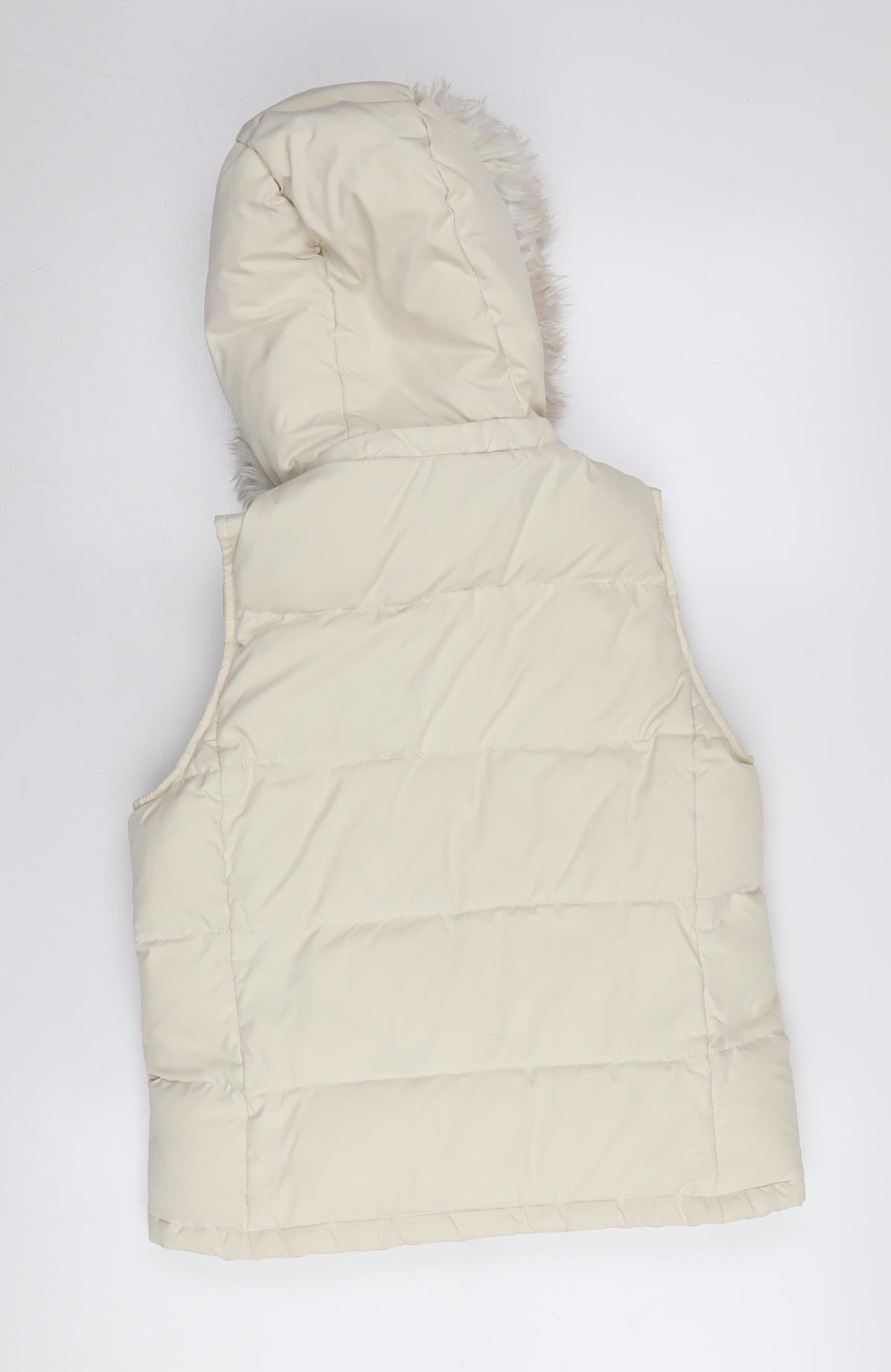 GAP Women's Ivory XS Puffer Waistcoat Hoodie Winter