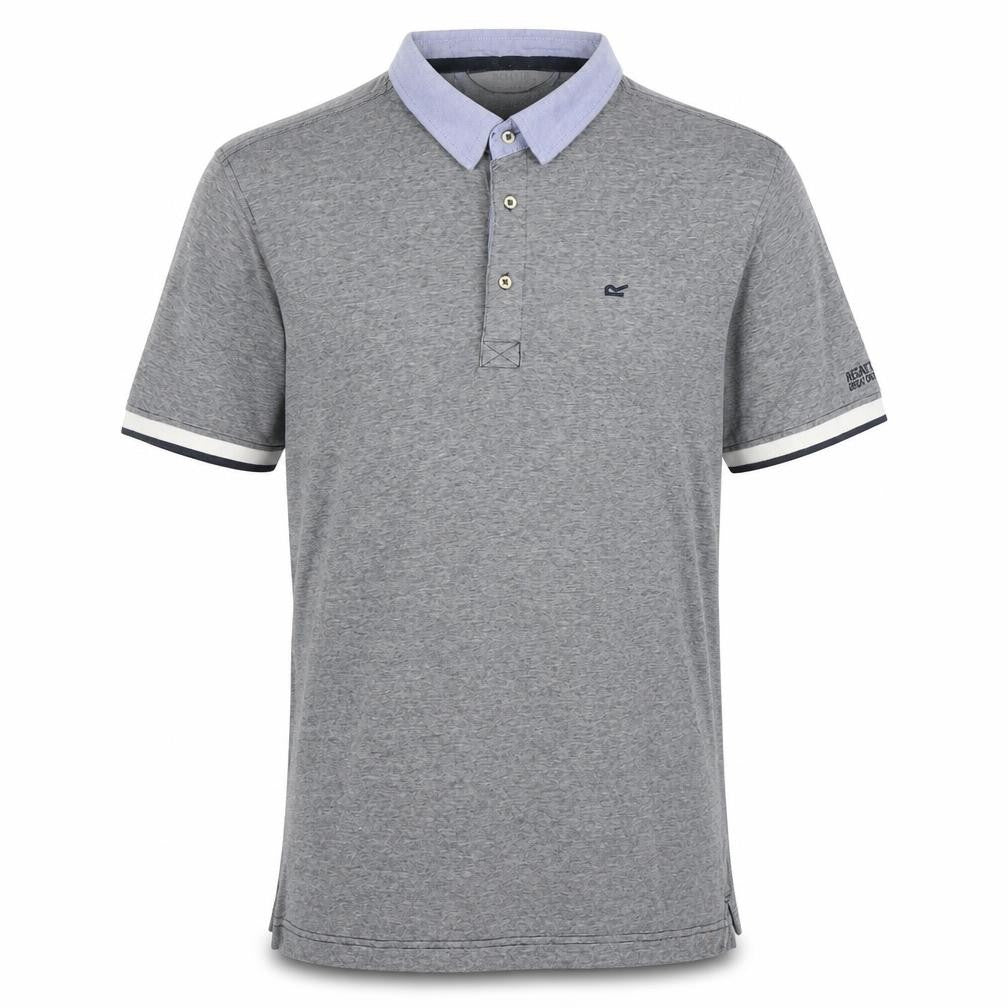 Regatta Men's Grey Cotton Polo Shirt, Size L
