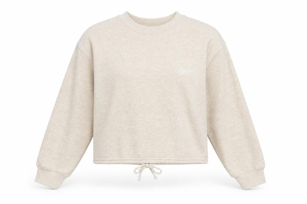Pull&Bear Women's Beige S Casual Pullover Sweatshirt