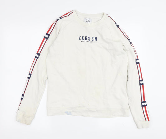Zoe Karssen Women's Beige Logo XS Sweatshirt Pullover