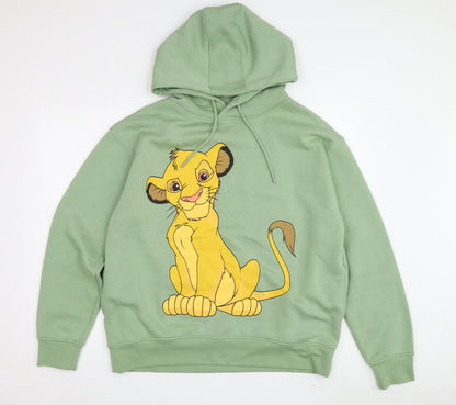 Preloved Disney Unisex Green Pullover Hoodie M - Front