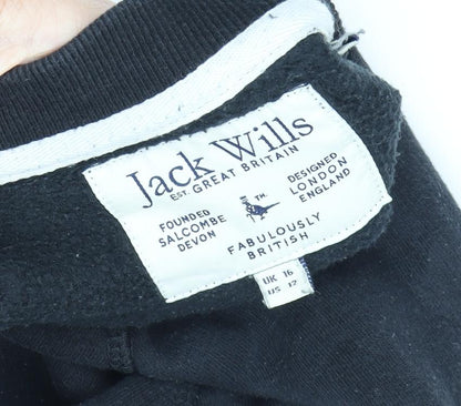 Jack Wills Women's Black Pullover Sweatshirt Size 16