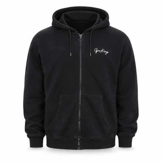 Gym King Men's Black Full Zip Hoodie L