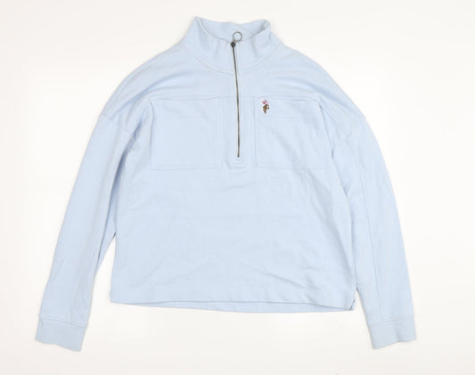 U.S. Polo Assn. Women's Blue Cotton Pullover Sweatshirt