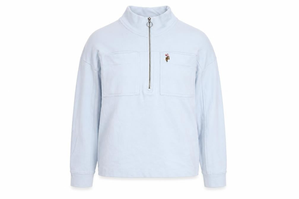 U.S. Polo Assn. Women's Blue Cotton Pullover Sweatshirt