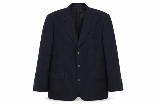 Pierre Cardin Men's Blue Striped Blazer 48R Classic Fit