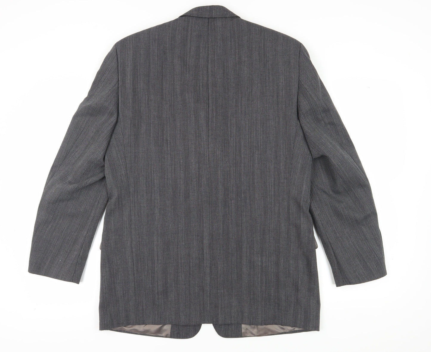 Van Gils Men's Grey Striped Blazer 40R Single-Breasted