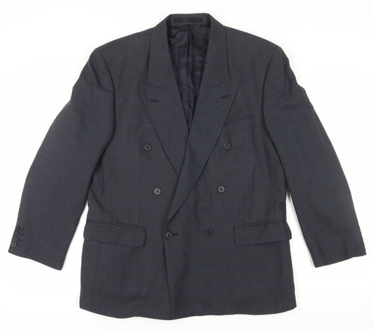 Centaur Men's Grey Wool Blazer, Size 42S, Double-Breasted