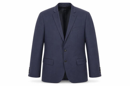 Front view of Jaeger Men's Blue 42S Suit Jacket, Single-Breasted