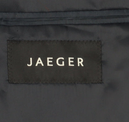 Close-up detail of Jaeger Men's Blue 42S Suit Jacket, Single-Breasted