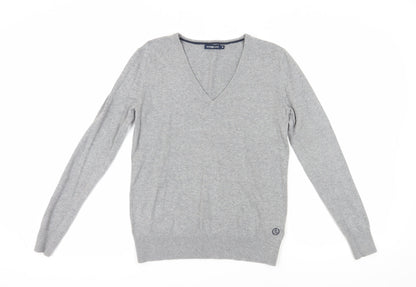 Additional front view of Henri Lloyd Men's Grey V-Neck Cotton jumper M