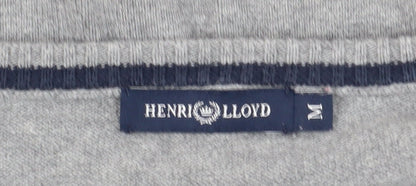 Close-up detail of Henri Lloyd Men's Grey V-Neck Cotton jumper M