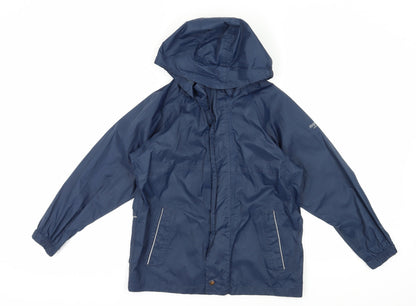 Additional front view of Regatta boys’ blue waterproof rain jacket, size 12