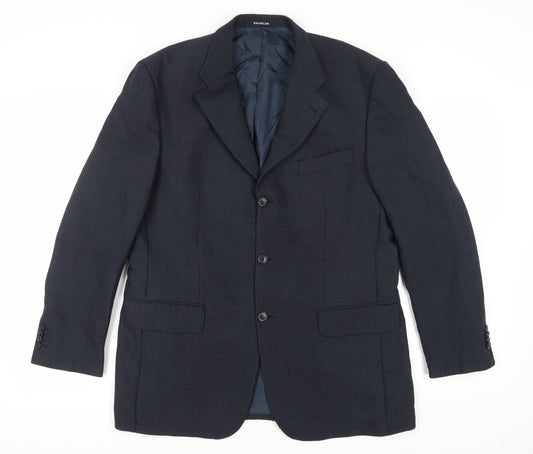 Baumler Men's Blue Single Breasted Wool Suit Jacket Size 44