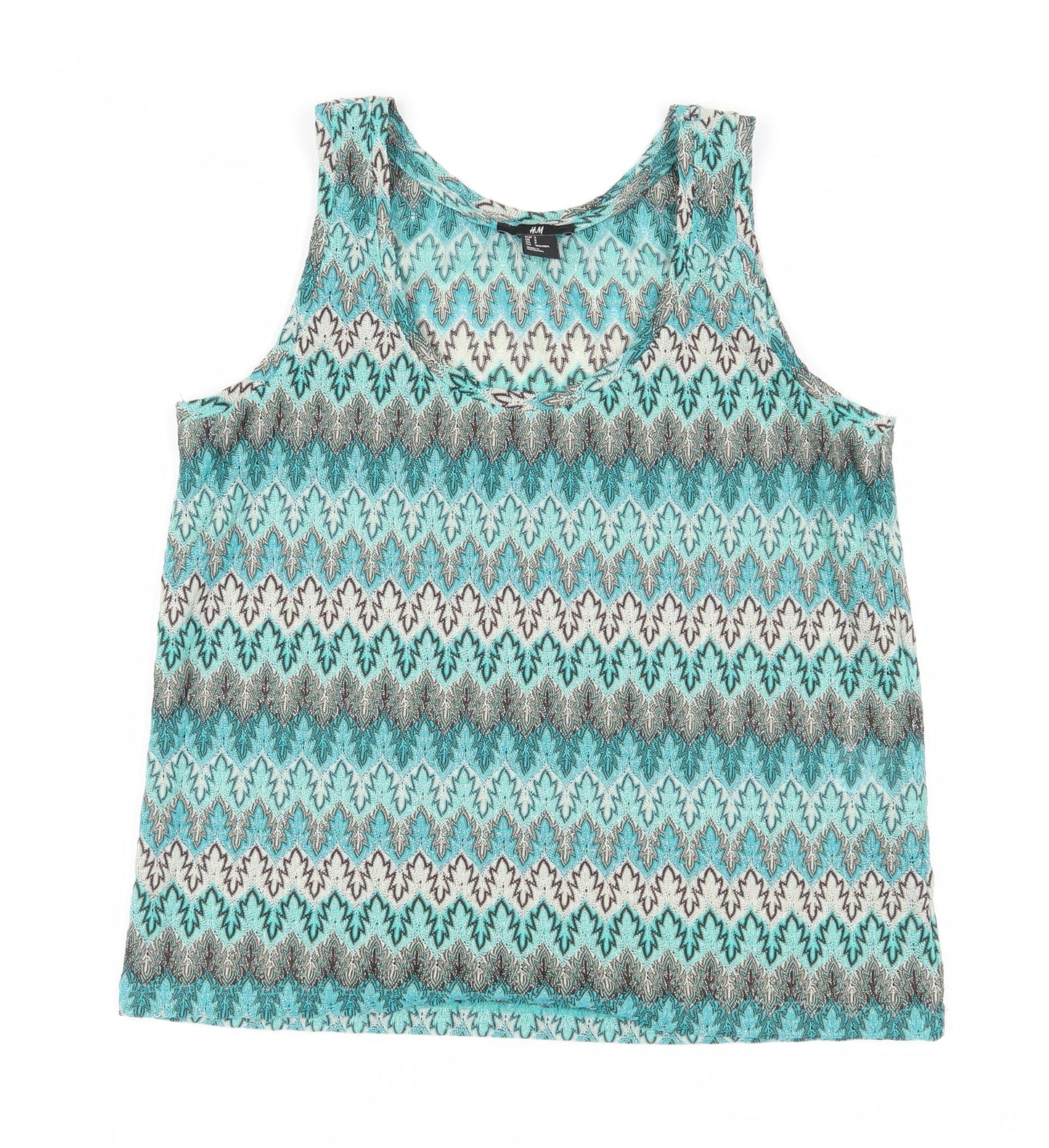 H&M Women’s Multicoloured Tank Top, Size S, Geometric Pattern