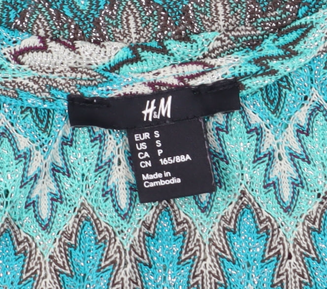 H&M Women’s Multicoloured Tank Top, Size S, Geometric Pattern