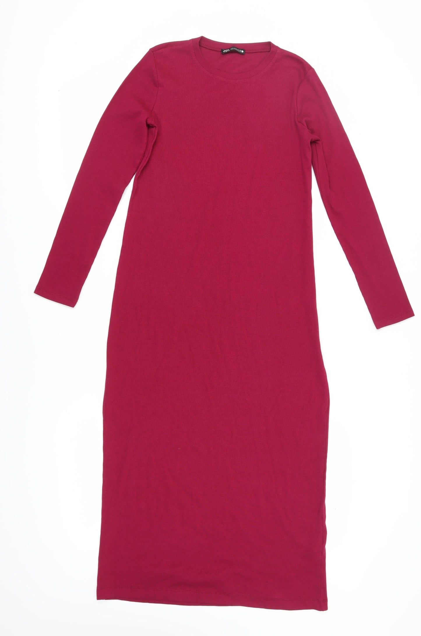 Zara Women's Red Long Bodycon Dress Size S