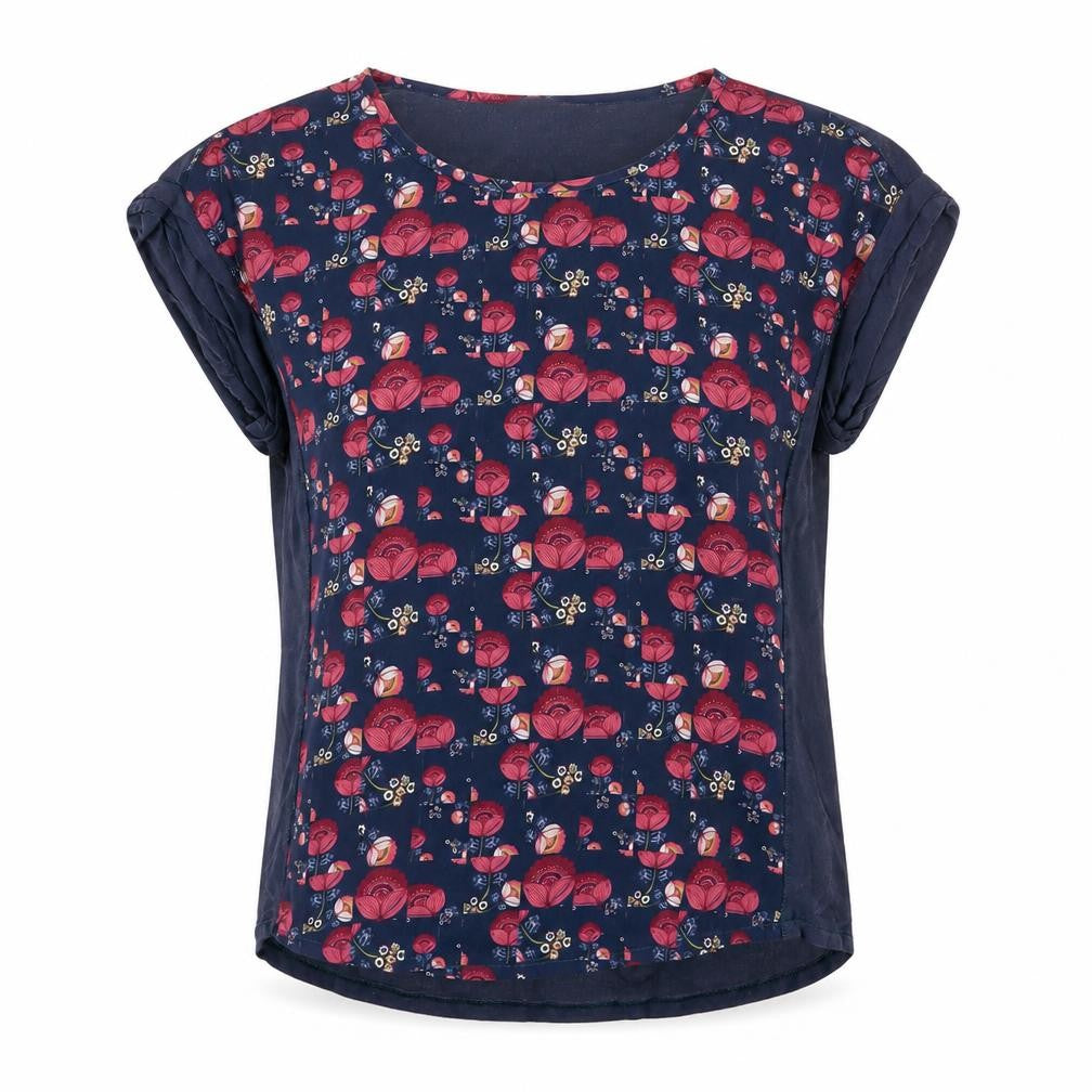 Ness Women's Blue Floral T-Shirt - Size S