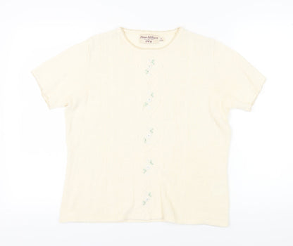 Additional front view of Honor Millburn Women's Ivory T-Shirt, size 14, Medium