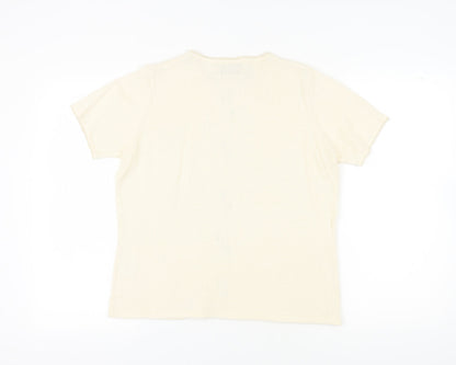 Back view of Honor Millburn Women's Ivory T-Shirt, size 14, Medium